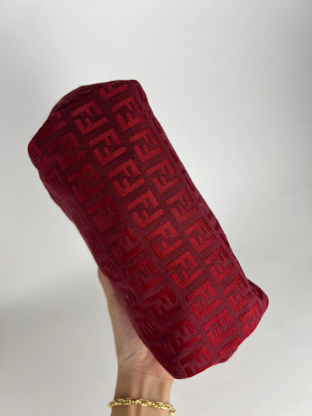 Fendi Red Zucco Print Pouch