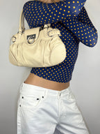 Salvatore Ferragamo Gancini Shoulder Bag in Beige