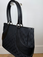 Gucci Black Monogram Leather Tote