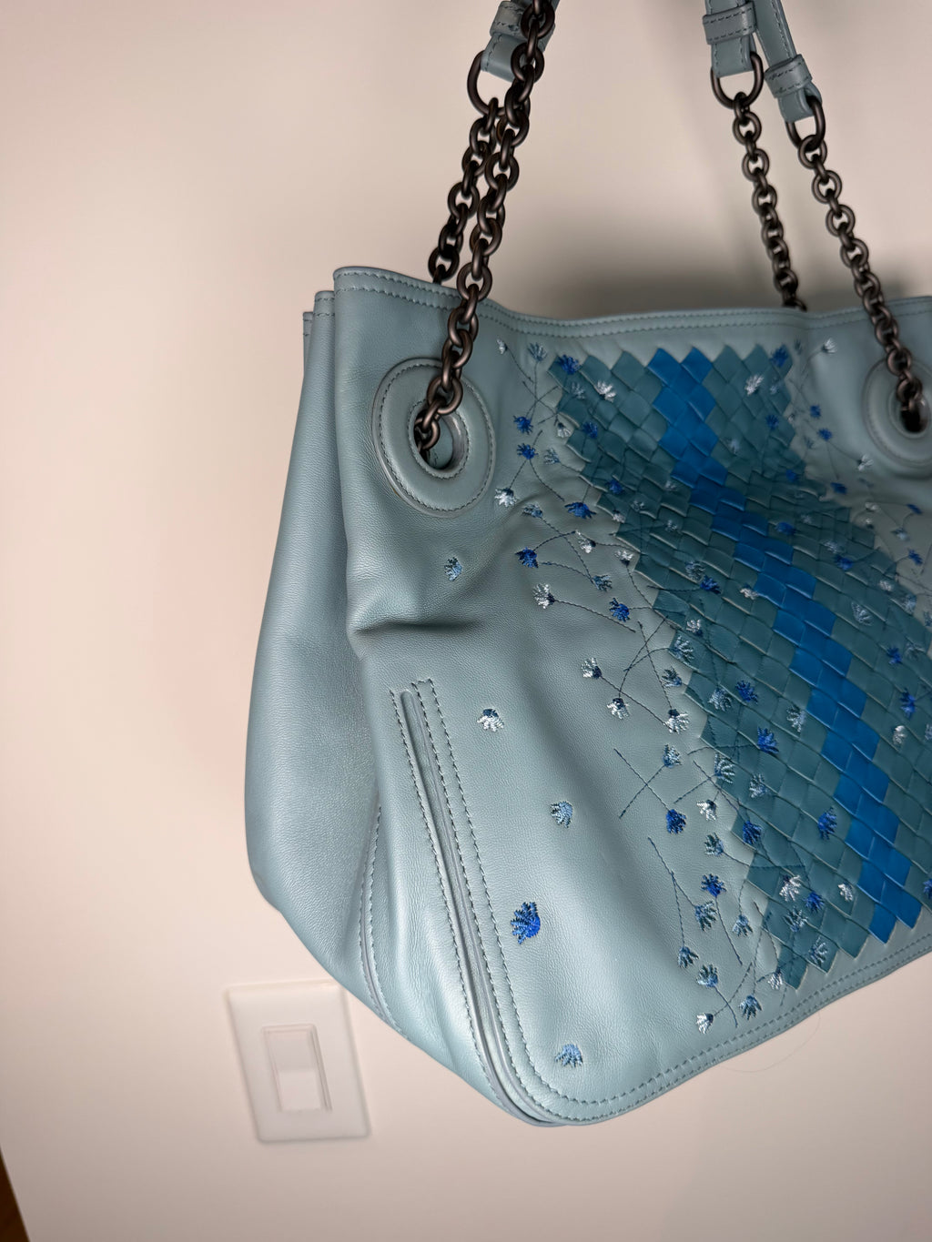 Bottega Veneta Intrecciato Embroidered Shoulder Bag