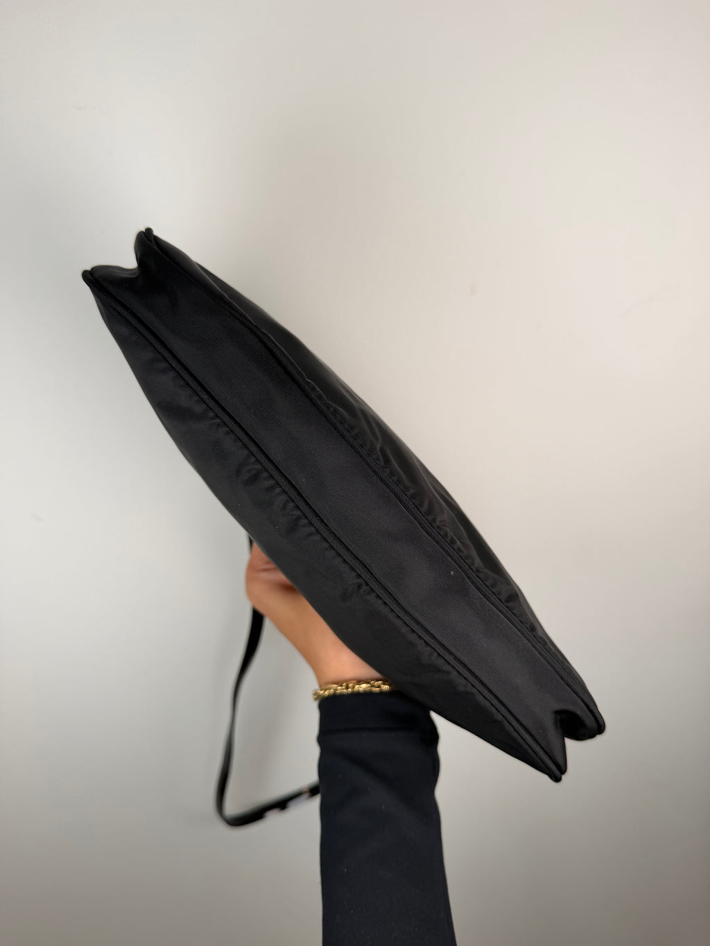 Prada Black Cleo Nylon Shoulder Bag