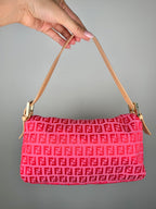 Fendi Baguette Double Flap in Pink Zucca Print