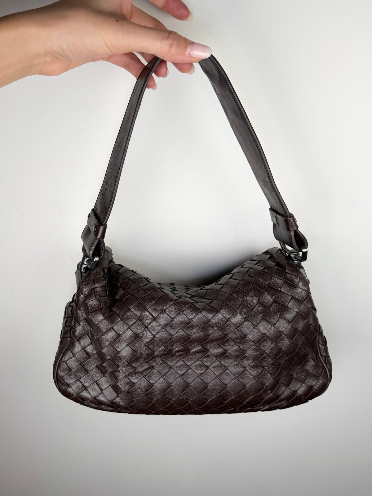 Bottega Veneta Intrecciato Double Flap Shoulder Bag
