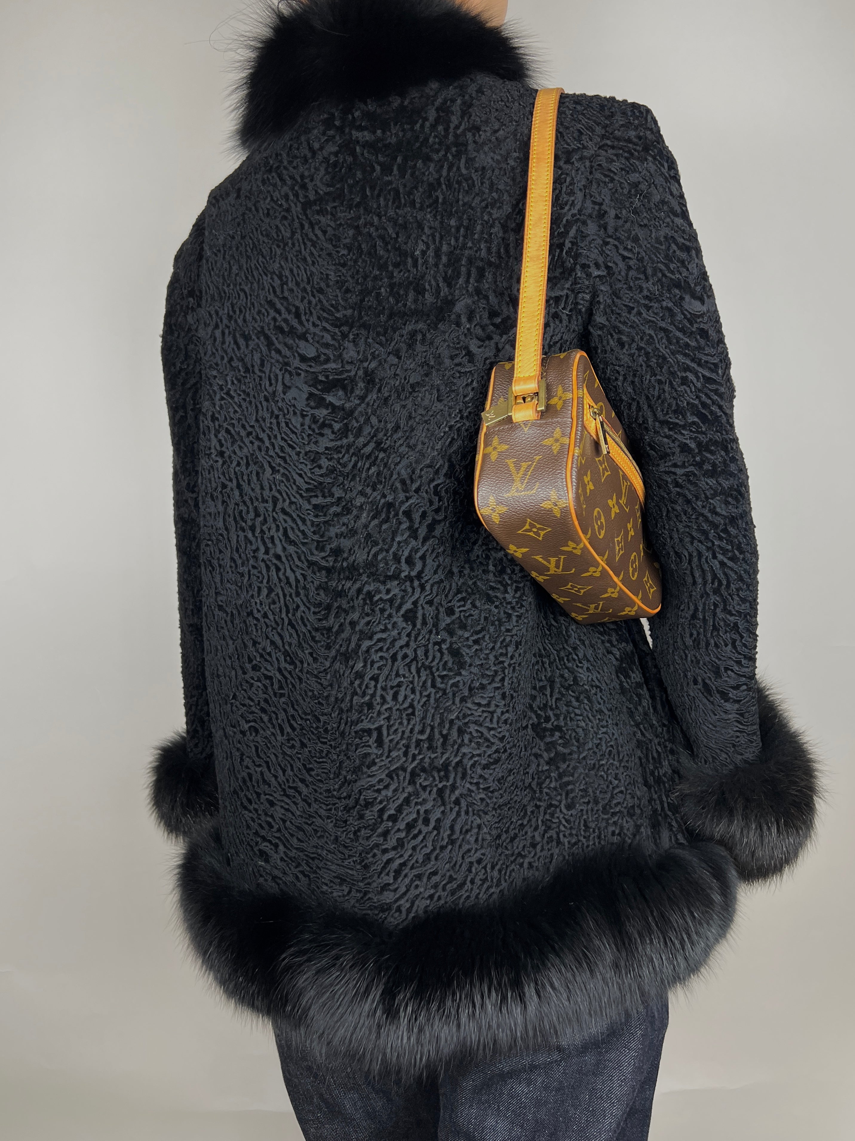 Fox Fur Trim Black Penny Lane Vintage Coat