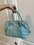 Celine Tiffany Blue Leather Shoulder Bag