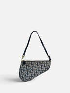 Christian Dior Trotter Monogram Navy Saddle Pochette Bag