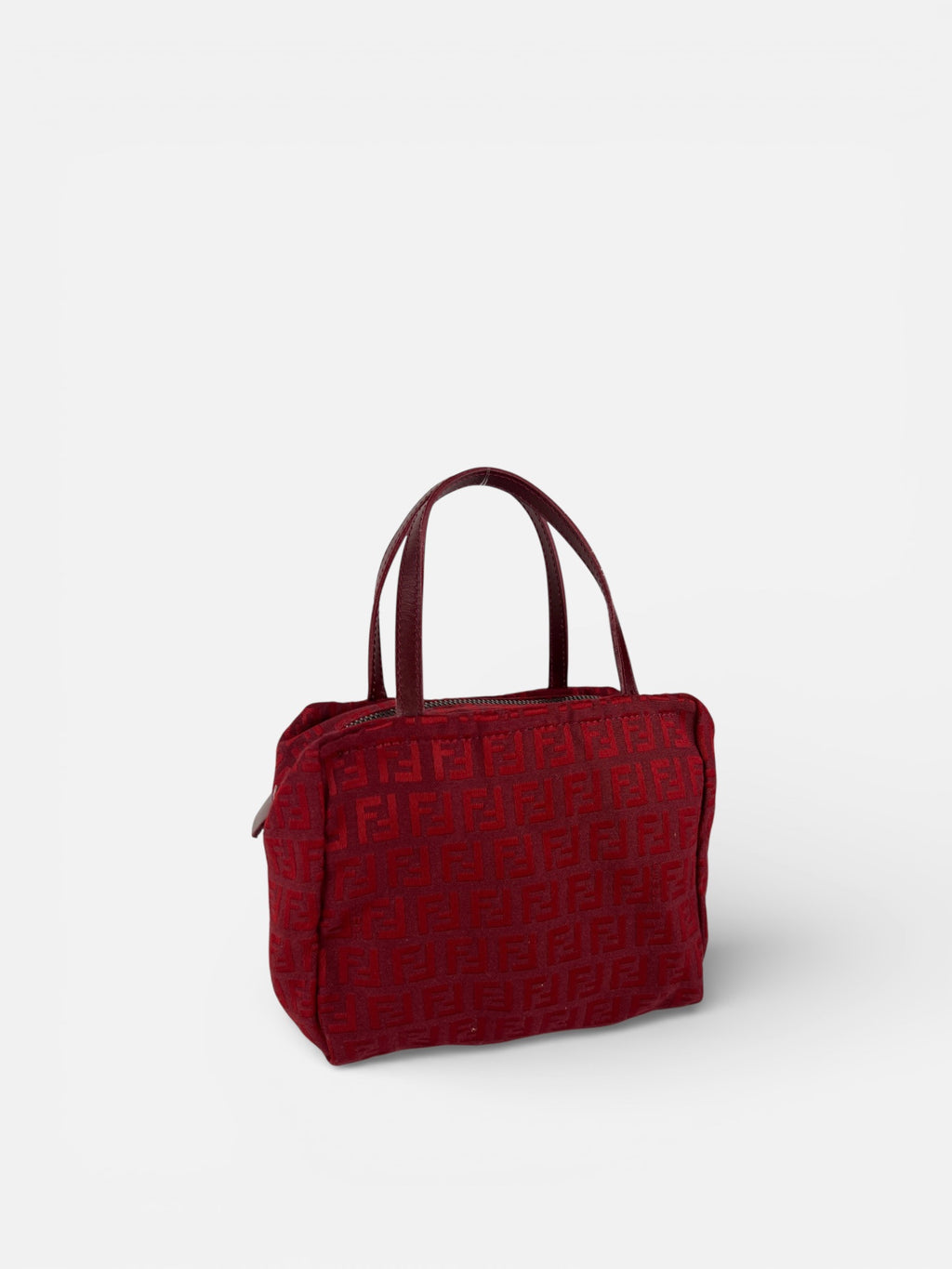 Fendi Red Zucco Print Pouch