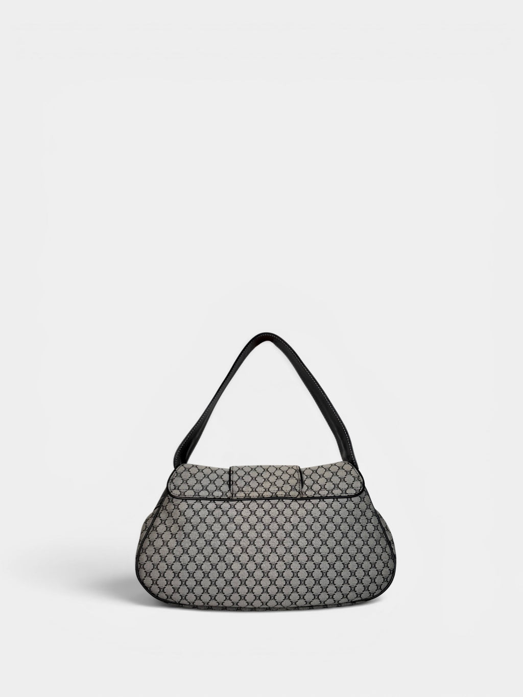 Celine Black Macadam Canvas and Leather Shoulder Bag