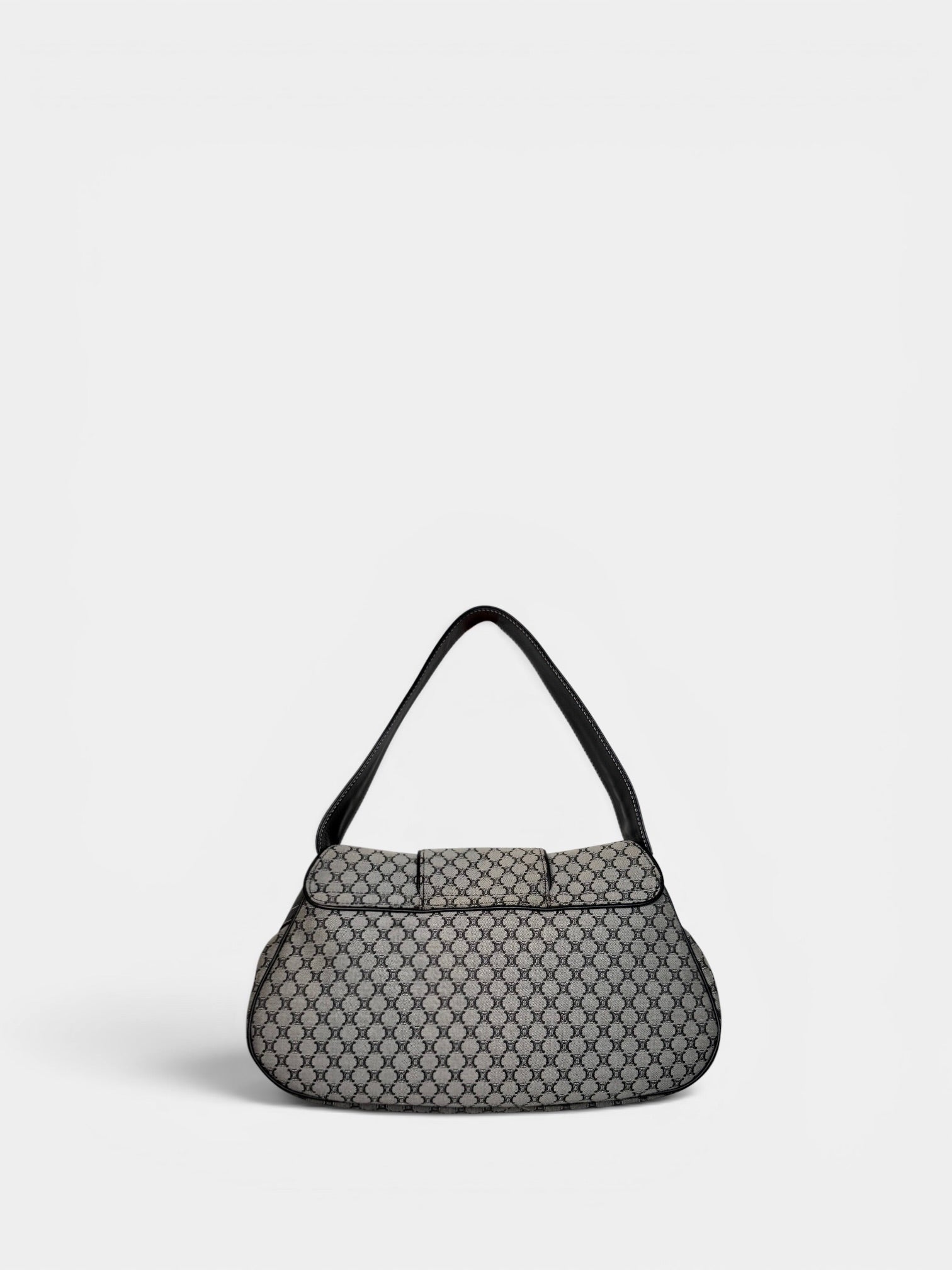 Celine Black Macadam Canvas and Leather Shoulder Bag