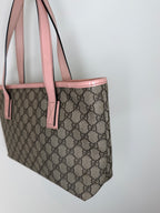 Gucci Monogram Pink Patent Tote Bag
