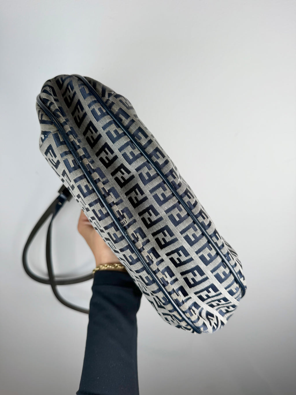 Fendi Zucca Navy Mini Tote Bag