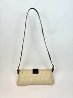 Fendi 2000 Cream Zucca Canvas Crossbody Bag