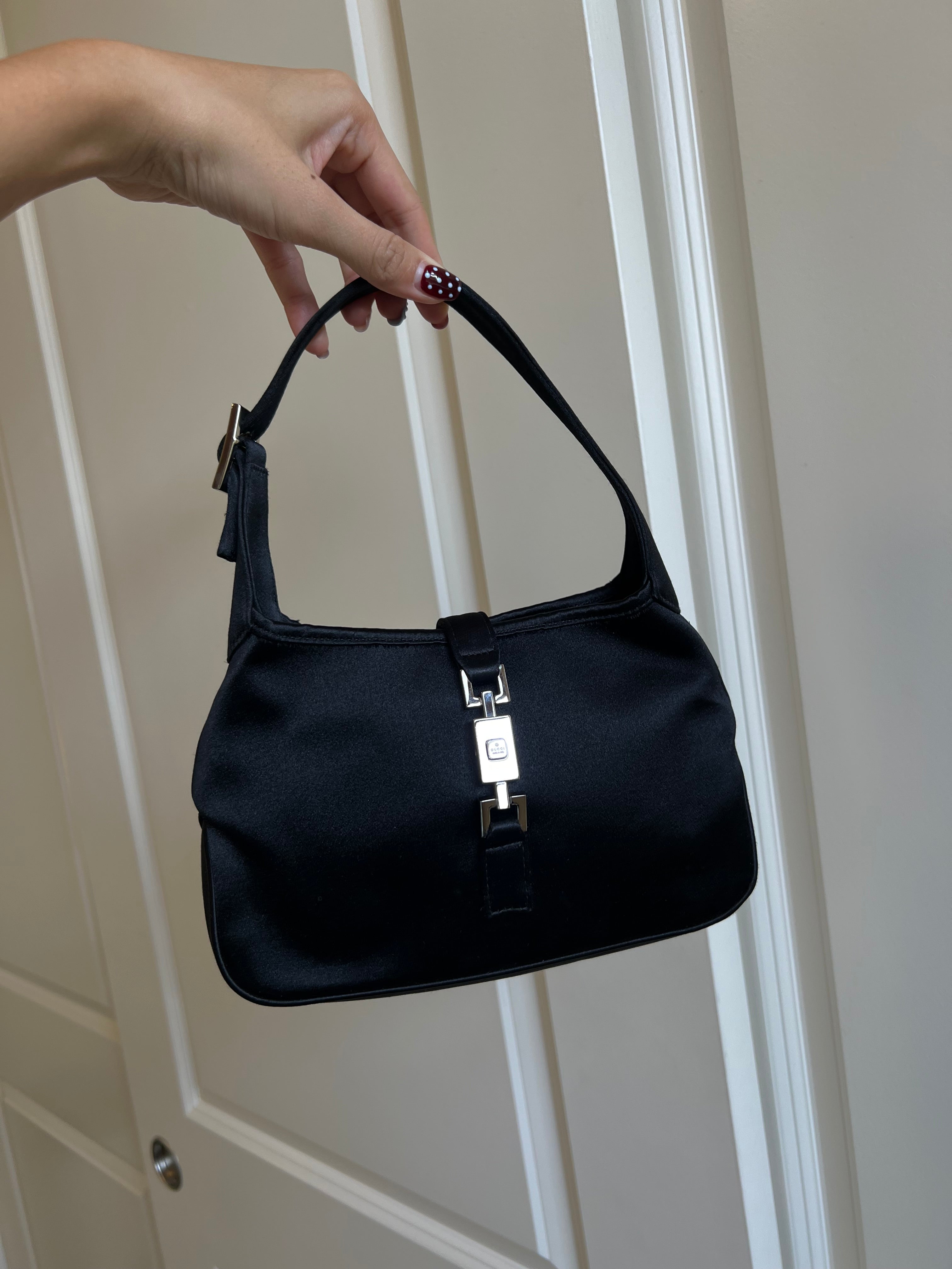 Gucci Silk Mini Jackie Bag in Black