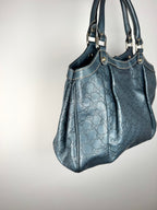Gucci Sukey Monogram Teal Charm Hobo Bag
