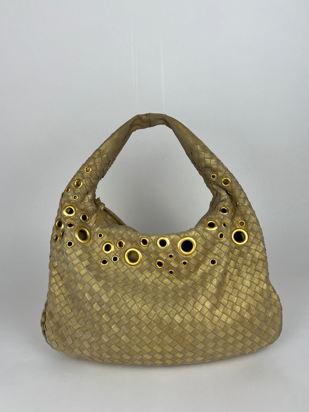 Bottega Veneta Intrecciato Gold Grommet Medium Hobo bag