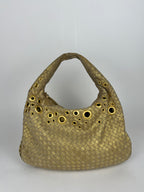 Bottega Veneta Intrecciato Gold Grommet Medium Hobo bag