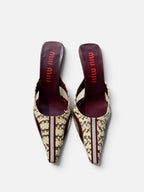Miu Miu Maroon Mesh Mules