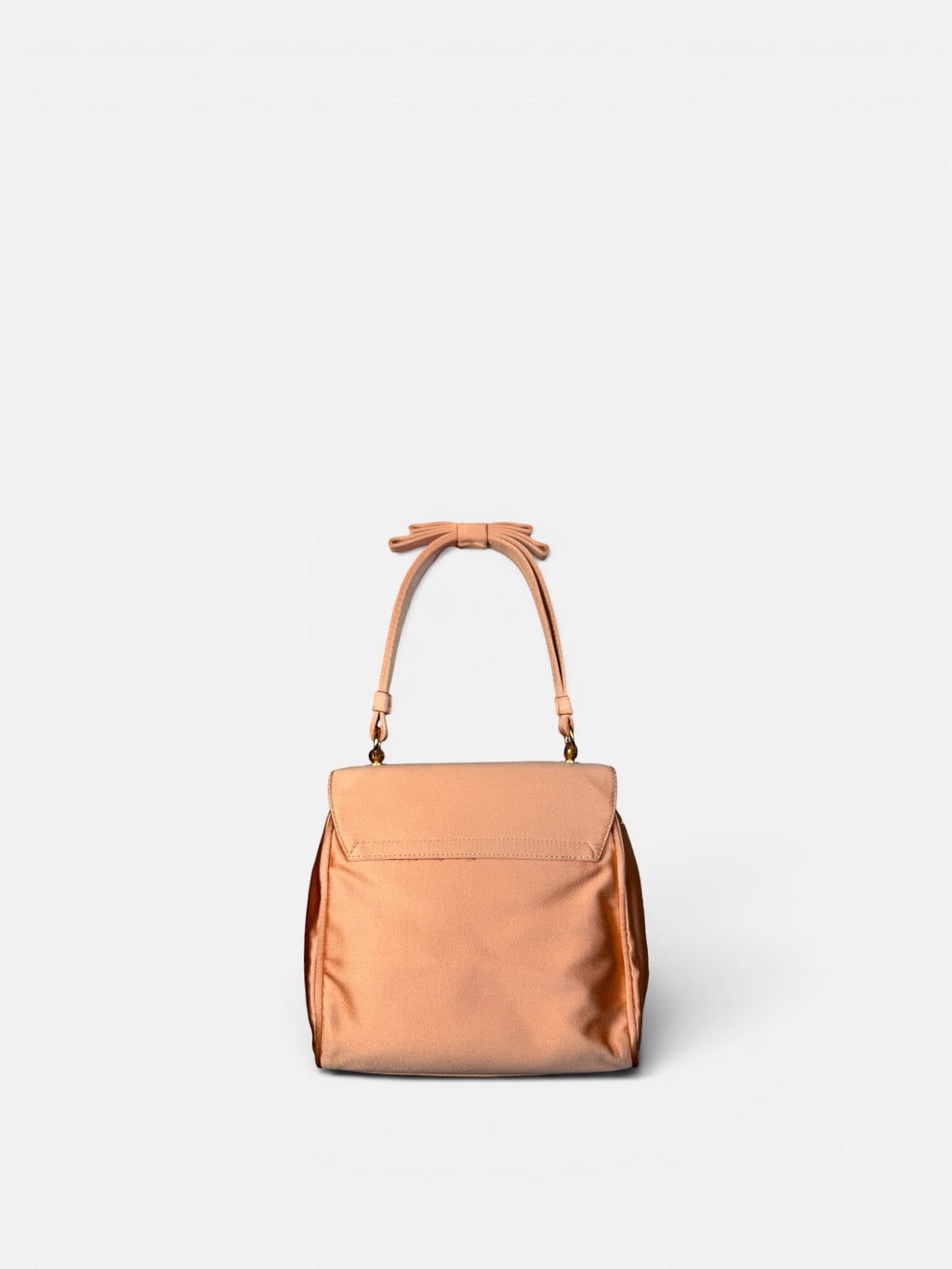 Prada Satin Bow Embroidered Handbag in Peach