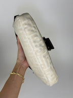 Fendi Baguette - Beige Zucco and Brown Leather