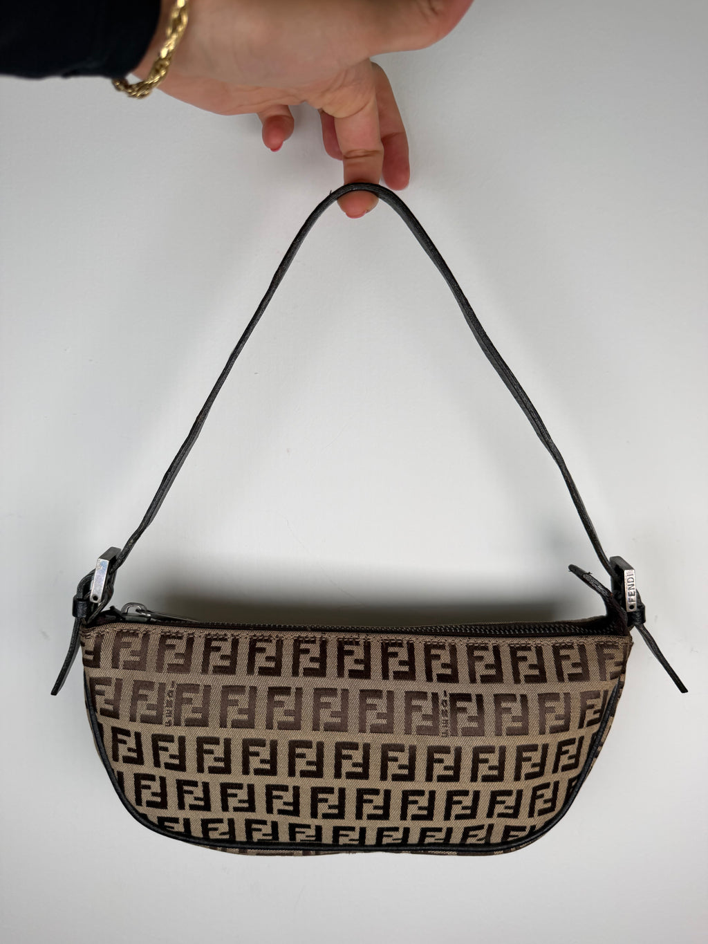 Fendi Zucchino Pochette in Brown