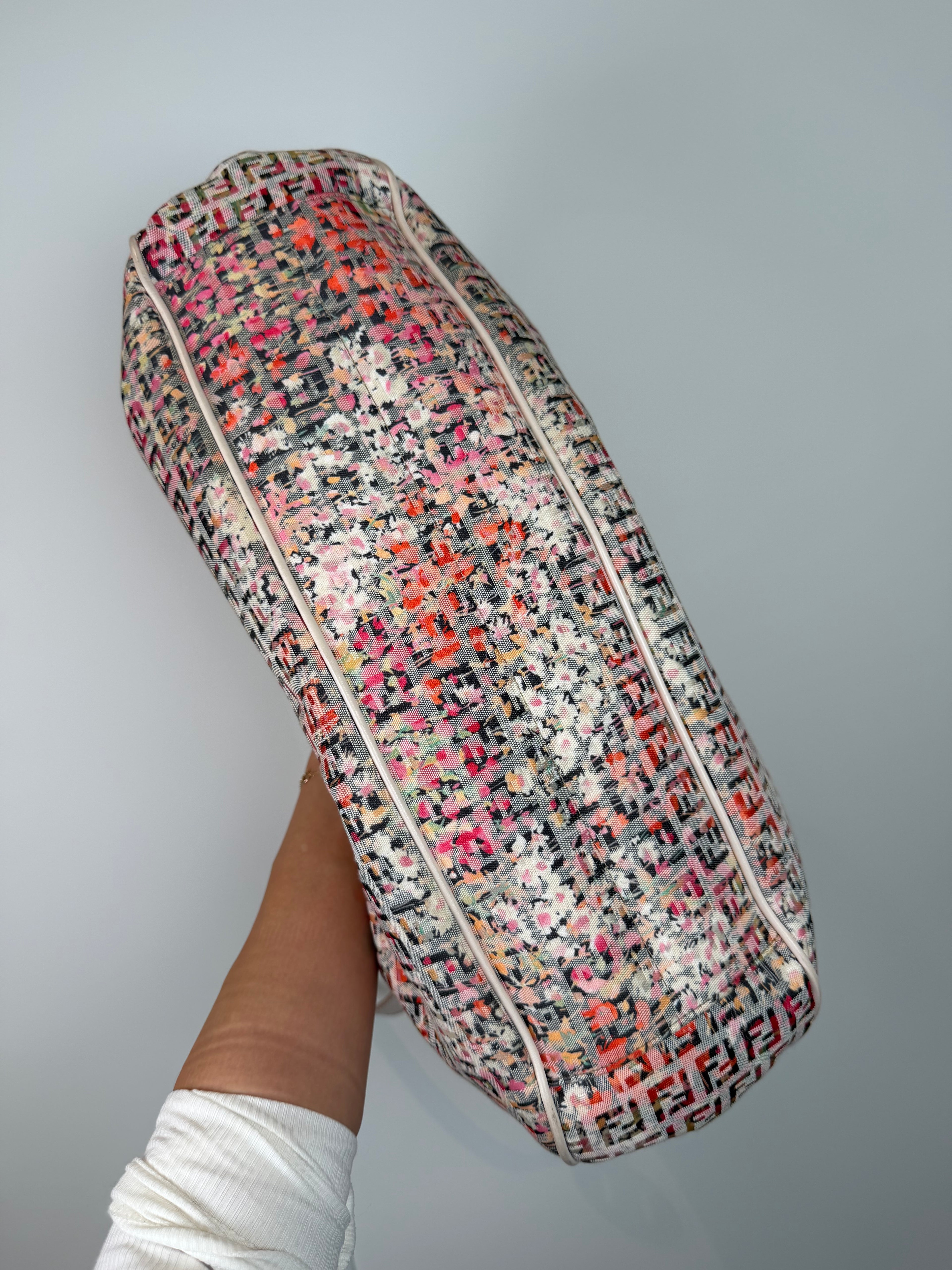 Fendi Zucca Floral Charm Tote Bag