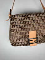 Fendi Zucca Mamma Shoulder Baguette Bag