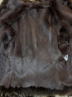 Genuine Fur Trim Leopard Print Penny Lane Vintage Coat