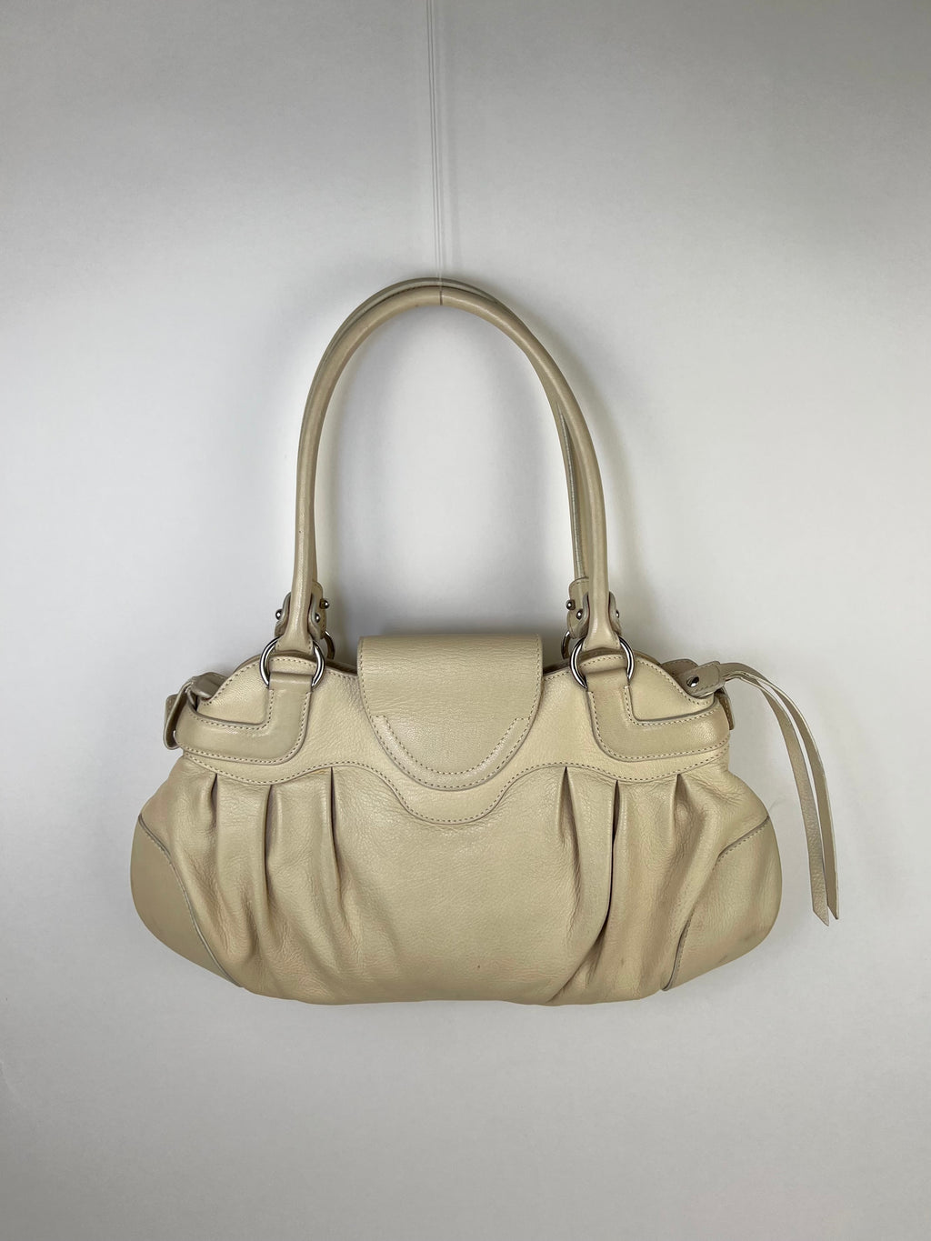 Salvatore Ferragamo Gancini Shoulder Bag in Beige