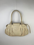 Salvatore Ferragamo Gancini Shoulder Bag in Beige