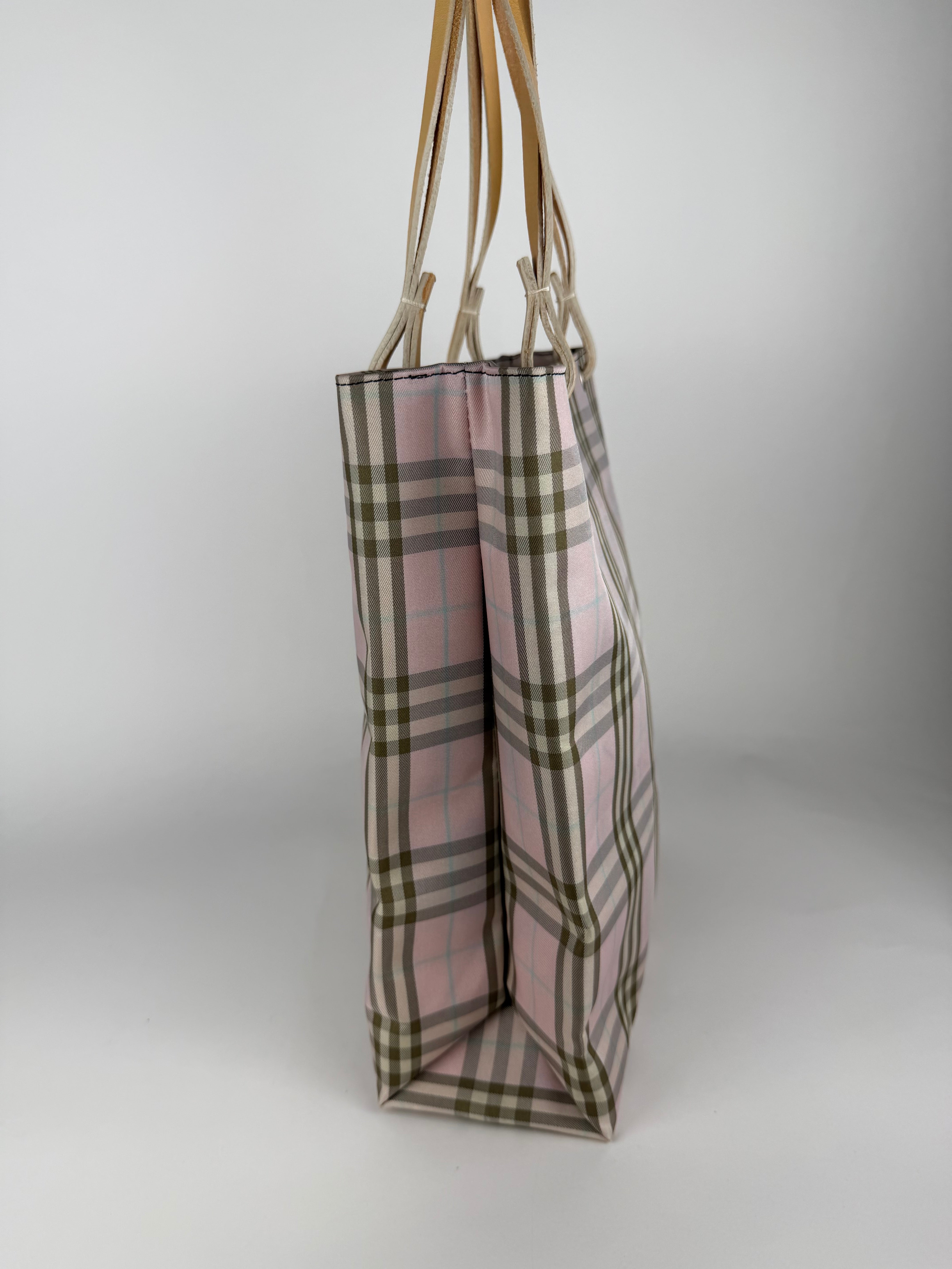 Burberry Check Pink Shopping Tote Bag – selected good