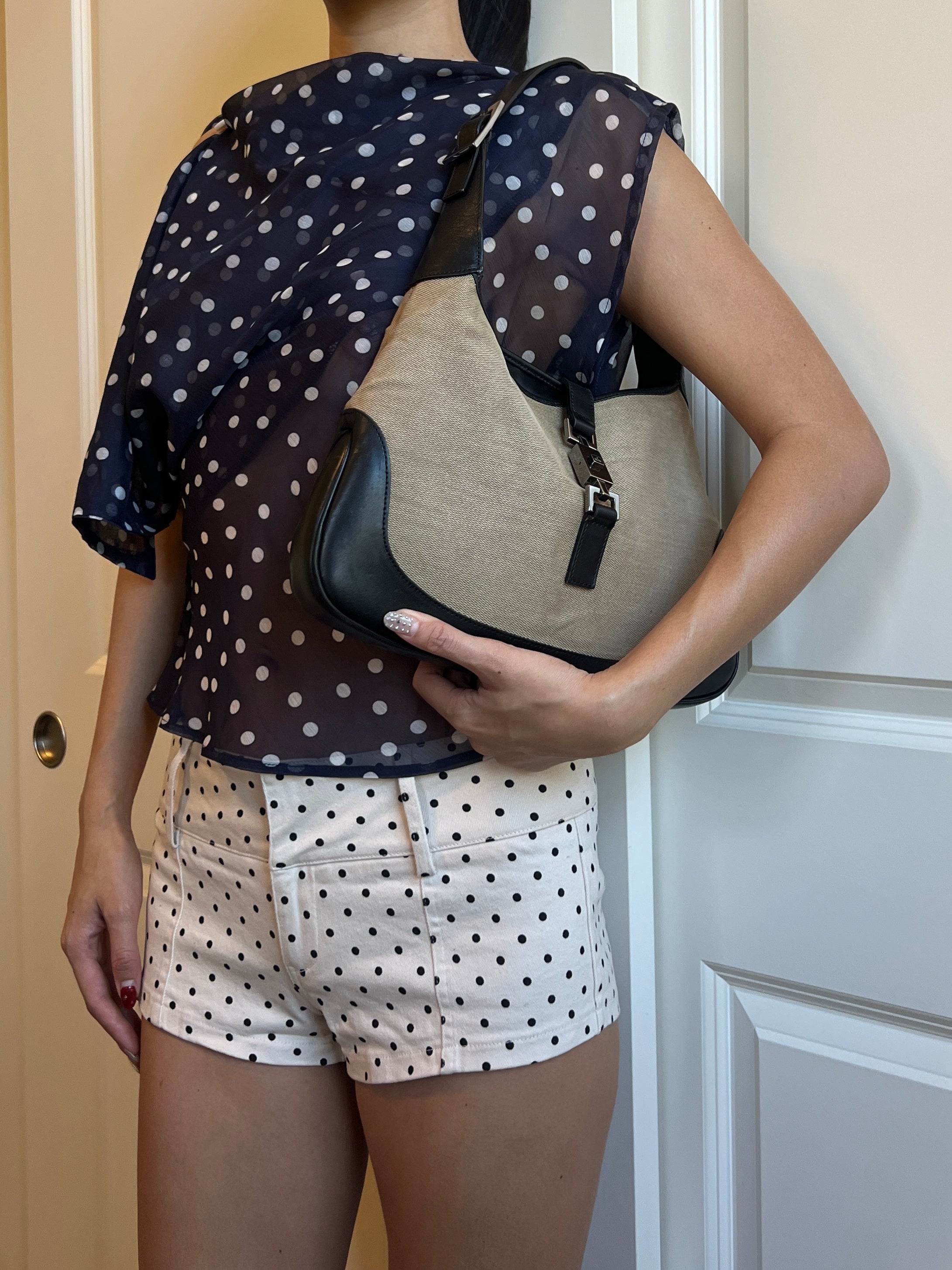 Gucci Jackie Canvas Shoulder Bag