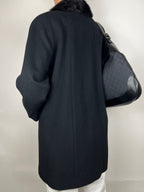Genuine Mink and Cashmere Black Coat