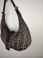 Fendi Zucca Croissant Baguette Shoulder Bag