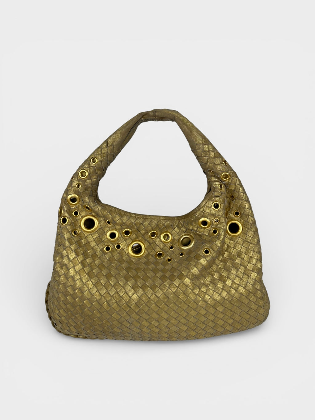 Bottega Veneta Intrecciato Gold Grommet Medium Hobo bag