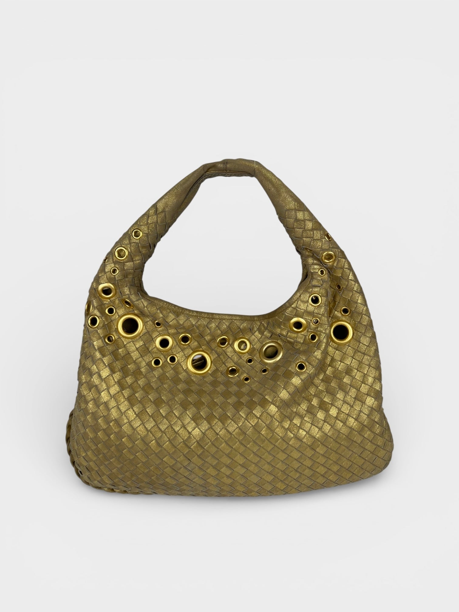 Bottega Veneta Intrecciato Gold Grommet Medium Hobo bag