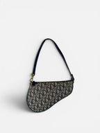 Christian Dior Trotter Monogram Navy Saddle Pochette Bag