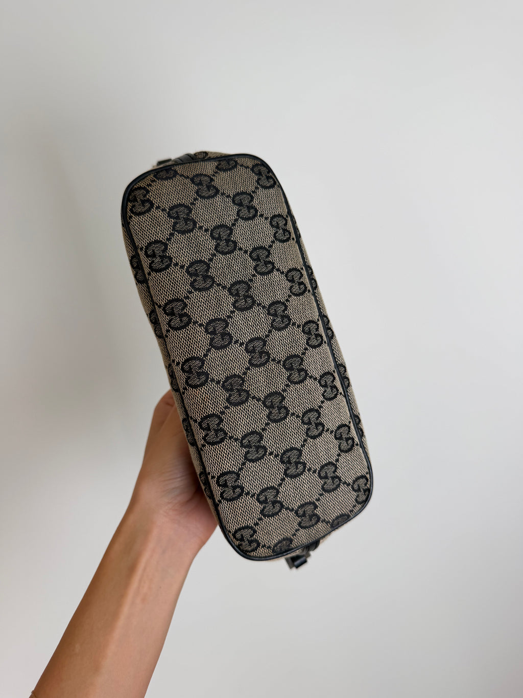 Gucci Black Monogram Boat Pochette Bag