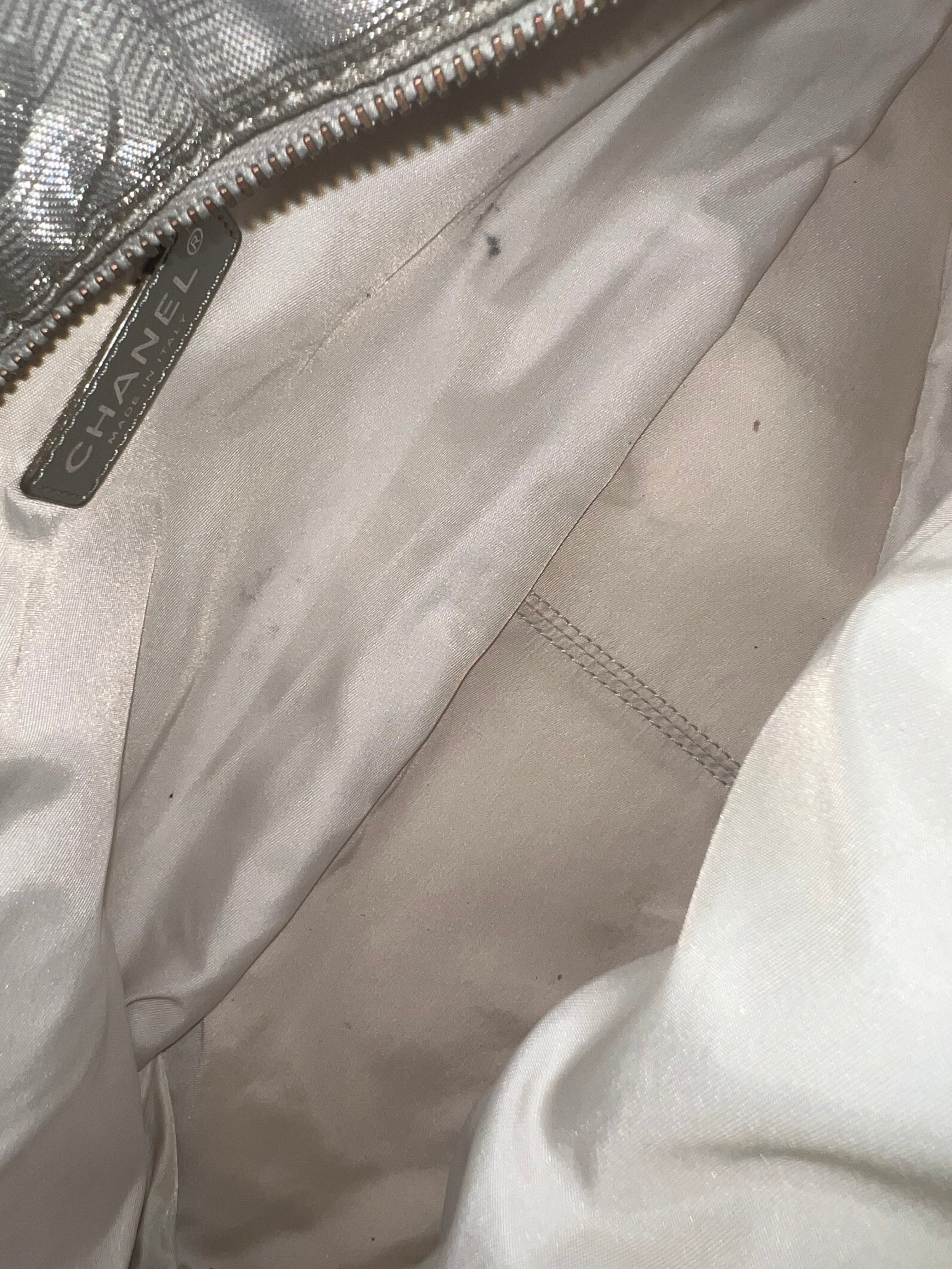Chanel Silver Ligne Travel Shoulder Bag