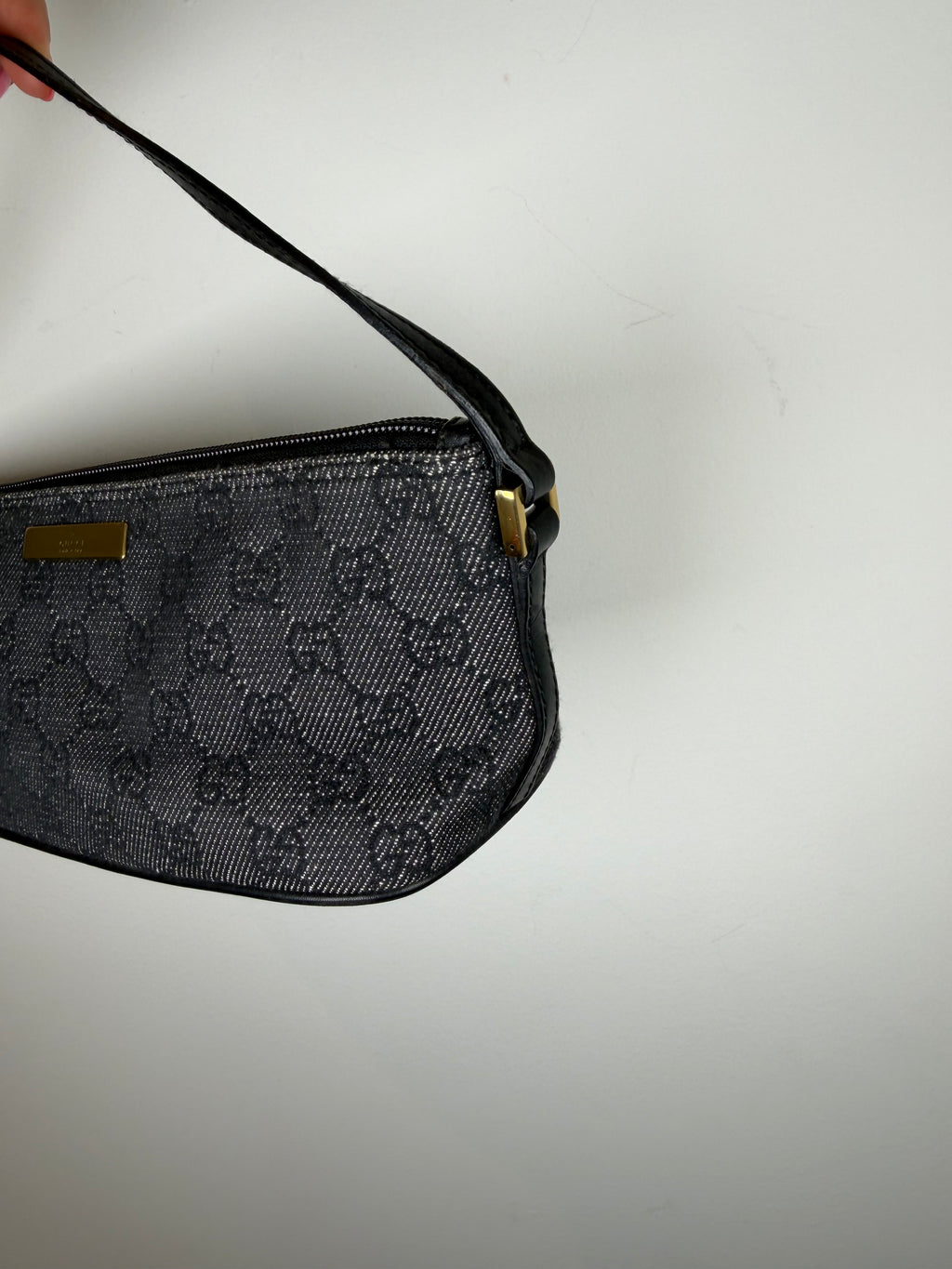 Gucci Denim GG Boat Pochette Bag