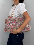 Fendi Zucca Floral Charm Tote Bag