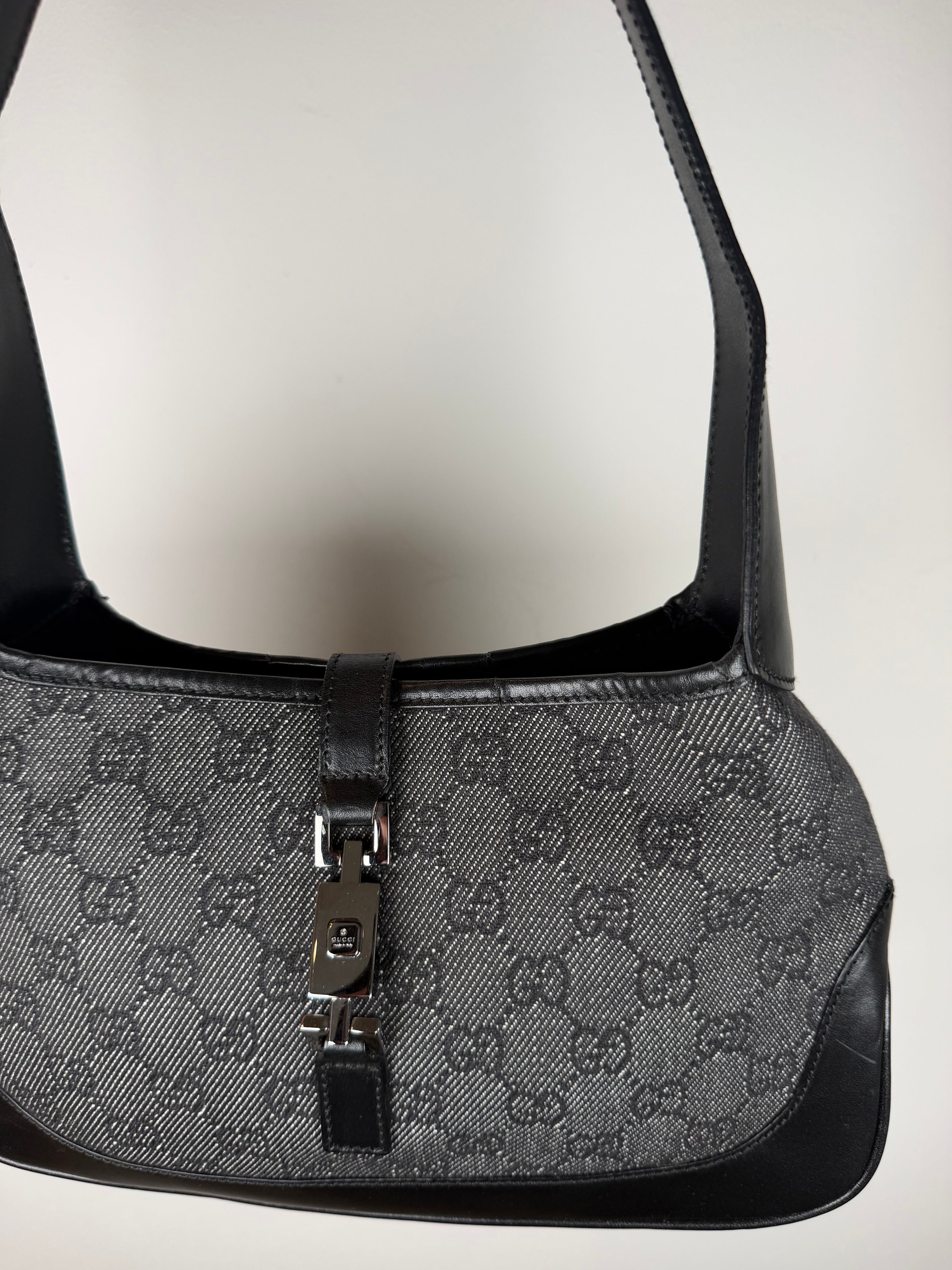 Gucci Small Denim Monogram Jackie Bag