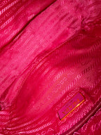 Prada Tessuto Saffiano Nylon Shoulder Bag in Dark Pink