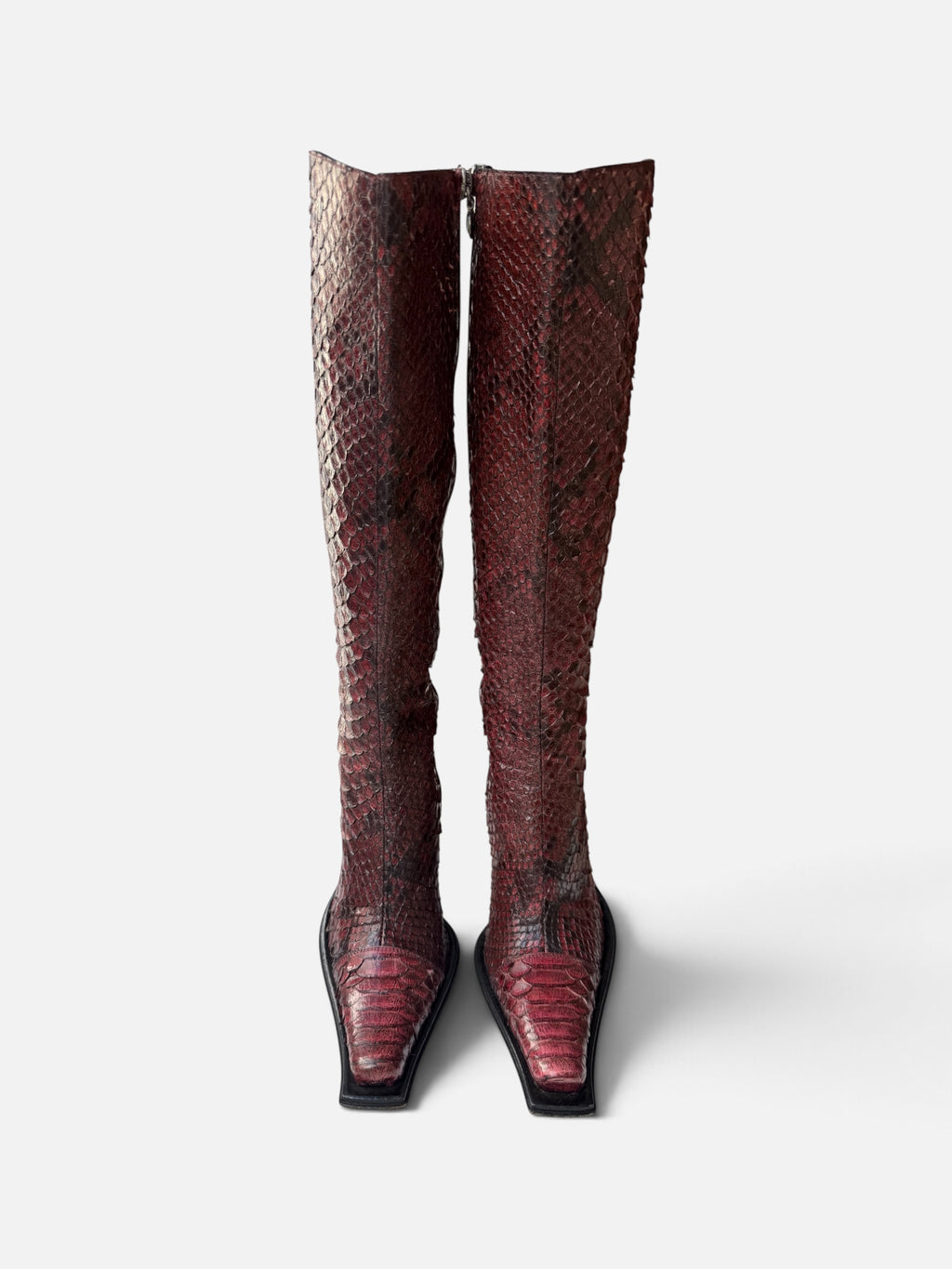 Gianni Bravo Python Italian Leather Heeled Boots