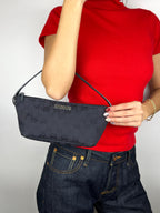 Gucci Black GG Boat Pochette Bag