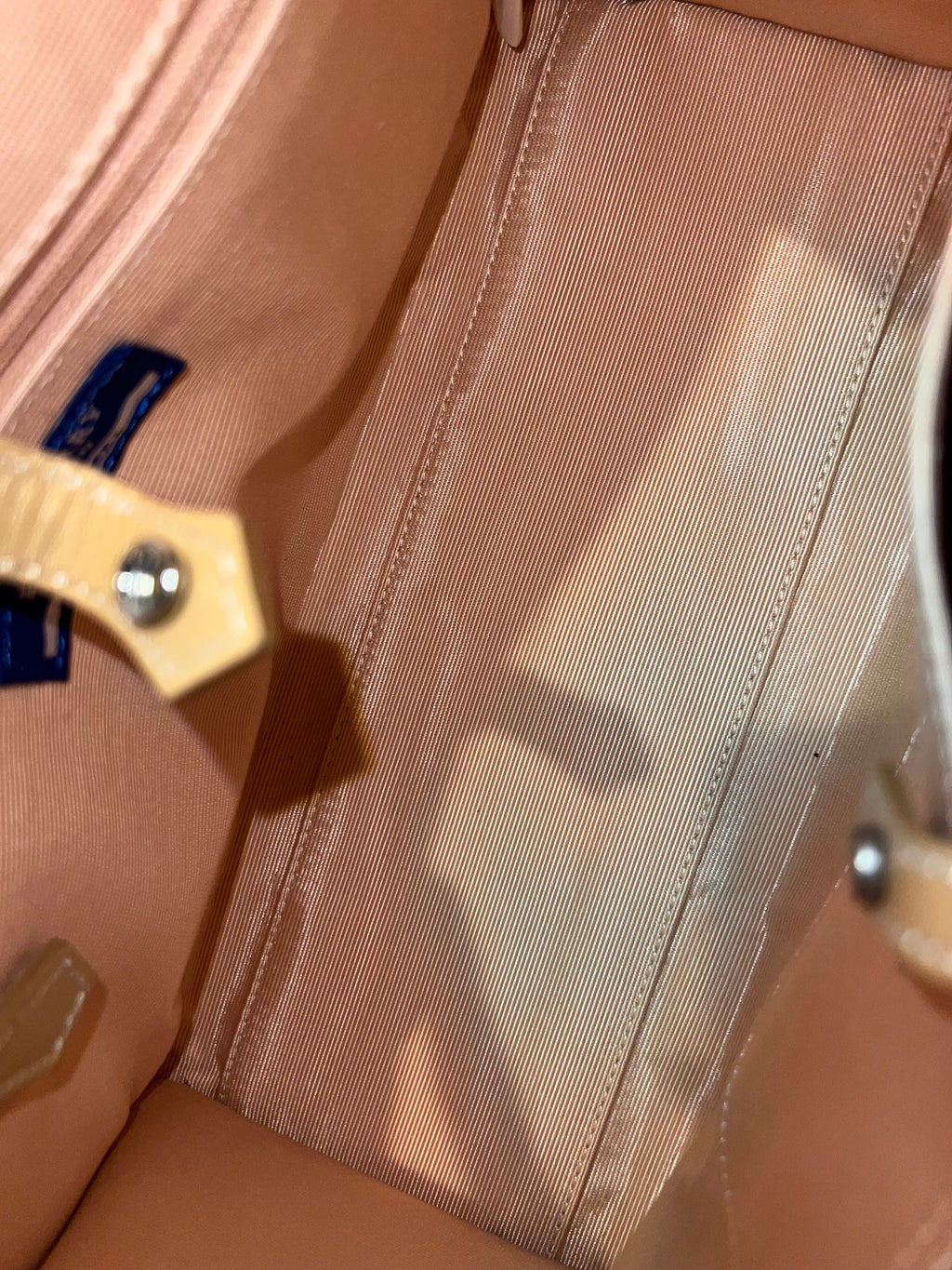 Burberry Pink Plaid Canvas Leather Tote