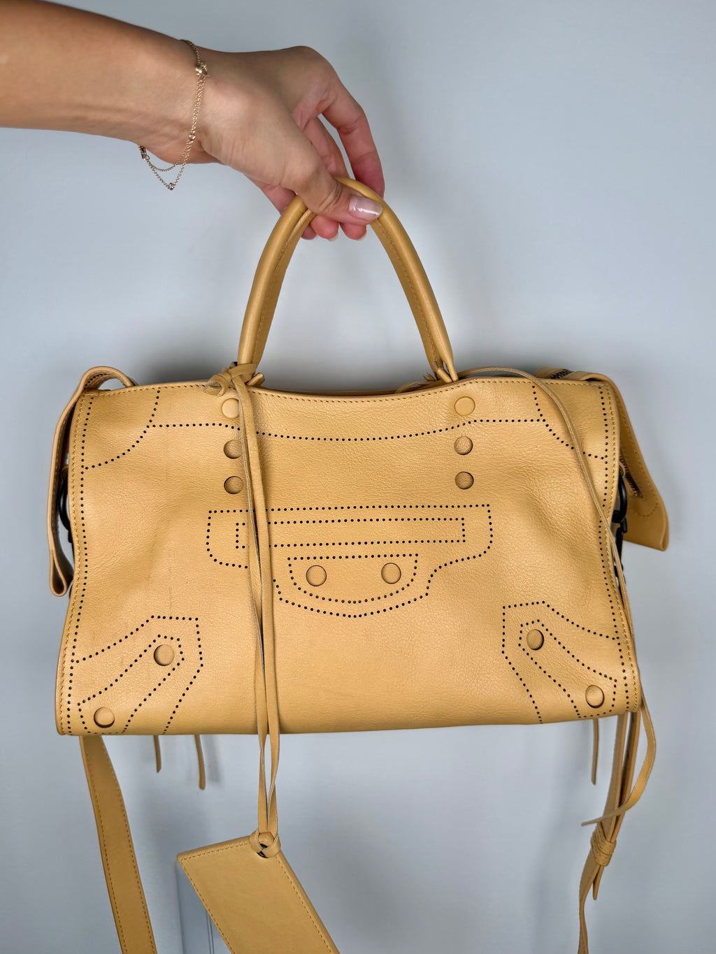 Balenciaga Blackout City Bag in Beige Ocre