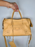 Balenciaga Blackout City Bag in Beige Ocre
