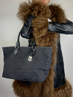 Fendi Tiger Print Black Charm Tote