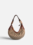 Gucci Croissant Monogram Bamboo Hardware Bag