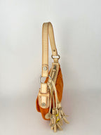 Celine Orange Logo Charm Shoulder Bag